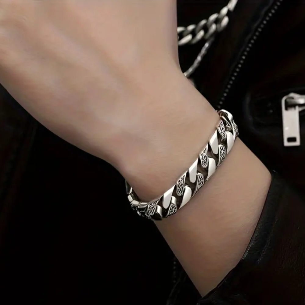 Tangcao Punk Style Sleek Bracelet - Fashionable. Stainless steel Hypoallergenic.